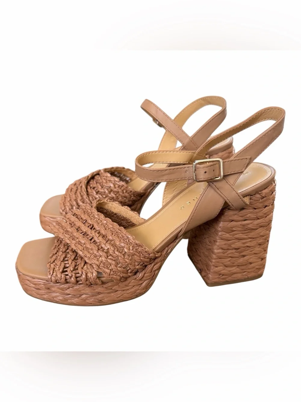 Marc Fisher Braided Platform Slingback Sandals - Brown